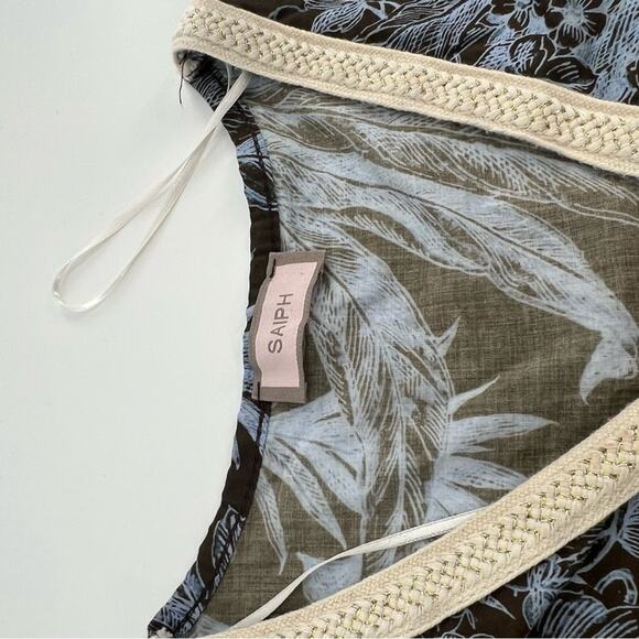 SAIPH lab Santorini Floral Dress Size L Cotton Italy Relaxed Coastal - Picture 4 of 6